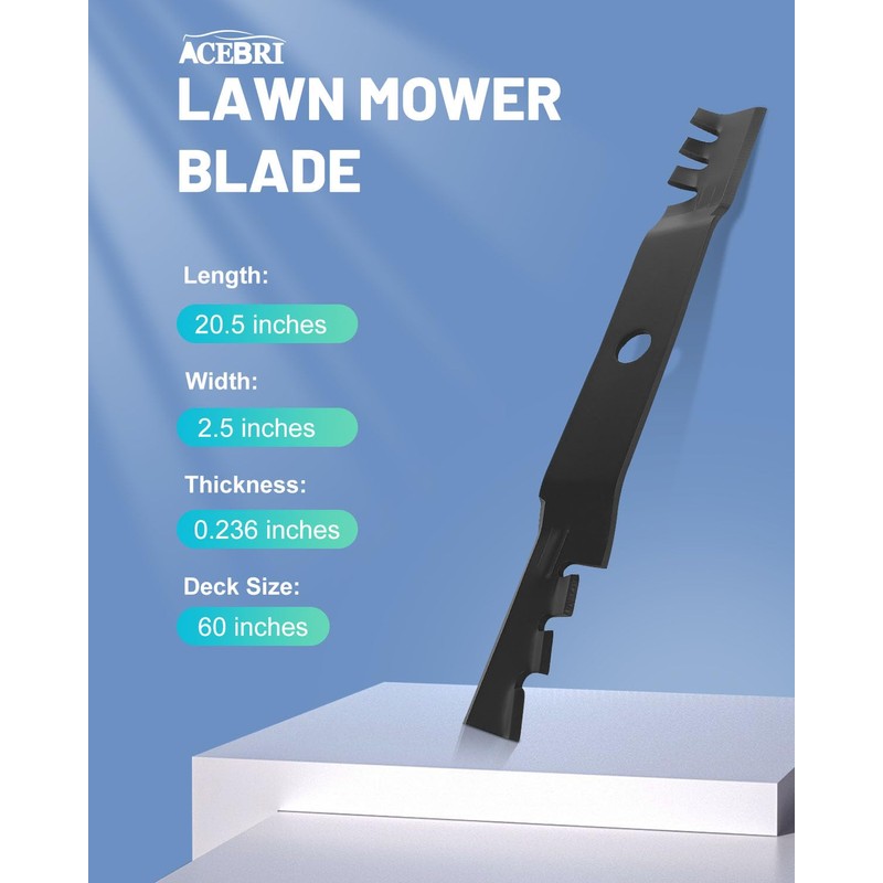 ACEBRI Gator Mower Blade 60'' for Kubota K5647-34330 K5647-34340 70000-25001,for