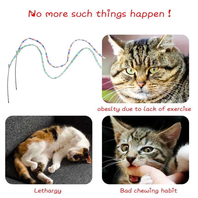 M JJYPET Cat Wand Toys, Interactive Kitten Toys for Indoor