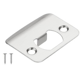 PATIKIL Door Strike Plate 2-1/4"x1-3/4", Round Corner Extended Lip Strike Plate, Universal Security Latch Strike Deadbolt Strike with Screw Interior & Exterior Doors,Silver