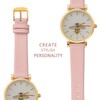 WOCCI 16mm Watch Strap with Gold Buckle, Elegant Genuine Leather