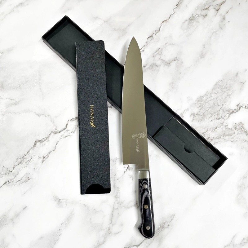 HANAKO 9.5 in Chef Knife German Steel Pakkawood Handle +
