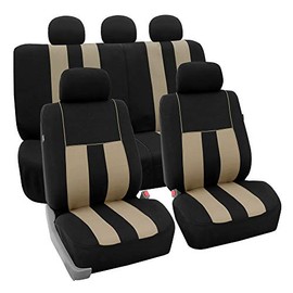 FH Group FB036BEIGE115 Seat Cover (Airbag Compatible and Split Bench Beige)