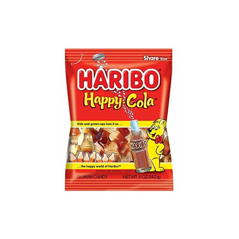 Haribo Gummi Candy, Happy Cola, 5 Ounce (1-Bag)
