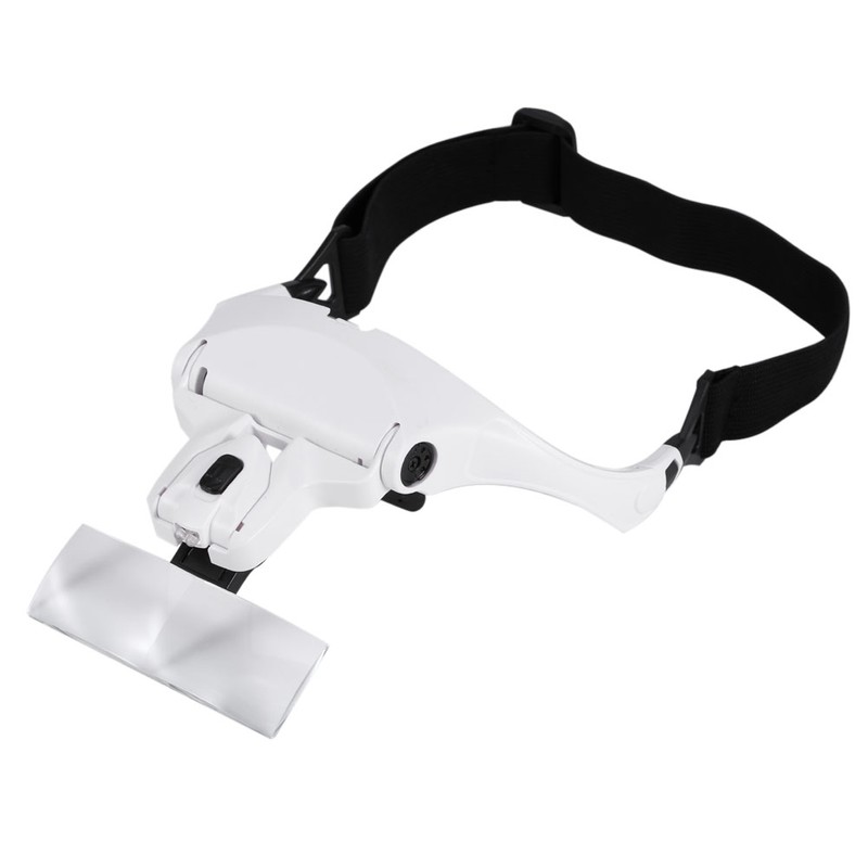 New 5 Lens Headset Magnifier With LED Lights Hand Free