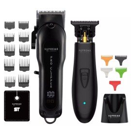Supreme Trimmer 2-in-1 Pro Clipper & DLC T-Shaper Combo | STC5030 & ST5206 Black