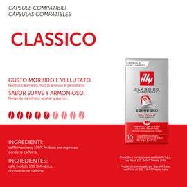 ILLY 100 Capsules Compatible Nespresso 10 Pack of 10 Caffè Gusto Classico