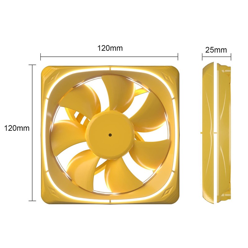 Vetroo DF120 3 Pack Case Fans, 120mm LED Lighting PC
