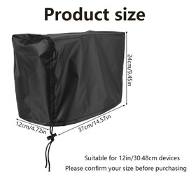 Lyreh Fish Finder Cover for Lowrance Humminbird 12-Inch Fishfinder, Waterproof 210D Oxford Fabric Depth Protector Cover Accessories with Silver Coating & Drawstring to Protect Screen and Device