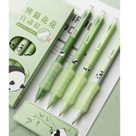 MOZXIRZ 4 Pcs Mechanical Pencils 0.5mm Cute Panda Mechanical Pencil Kawaii Cartoon Pencils School Pencil for Students Girls Women (4Pcs Panda)