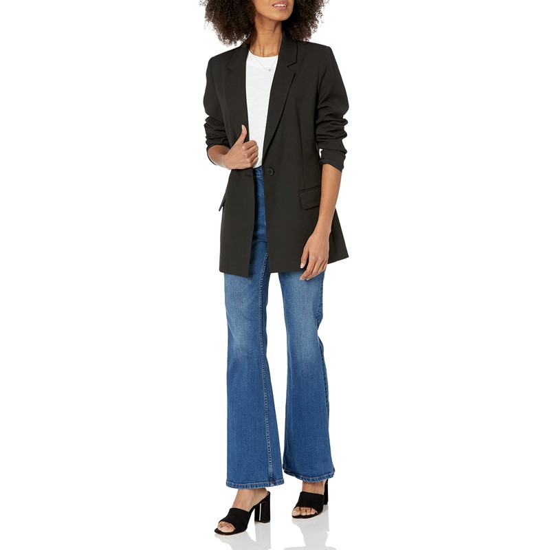 The Drop Blake Long Blazer, Black, XL