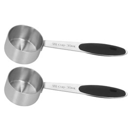 2 Cucharas de café, Cuchara Medidora de café de Acero Inoxidable, 1/8 Taza, 30 Ml, Cuchara Medidora de Granos de café, Cucharada Medidora, Cuchara de Mesa para café