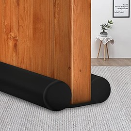 MAXTID Door Draft Stopper for Bottom of Doors Noise Blocker Large Door Sweep Soundproof Guard Under Door Light Blocker Adjustable 34" Black