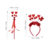 Baluue 1Set Valentine's Day Heart Headband Glitter Headdress with Wand