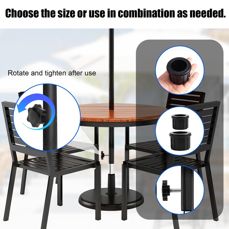 6pcs Umbrella Base Stand Replacement Parts, Black Plastic Umbrella Stand