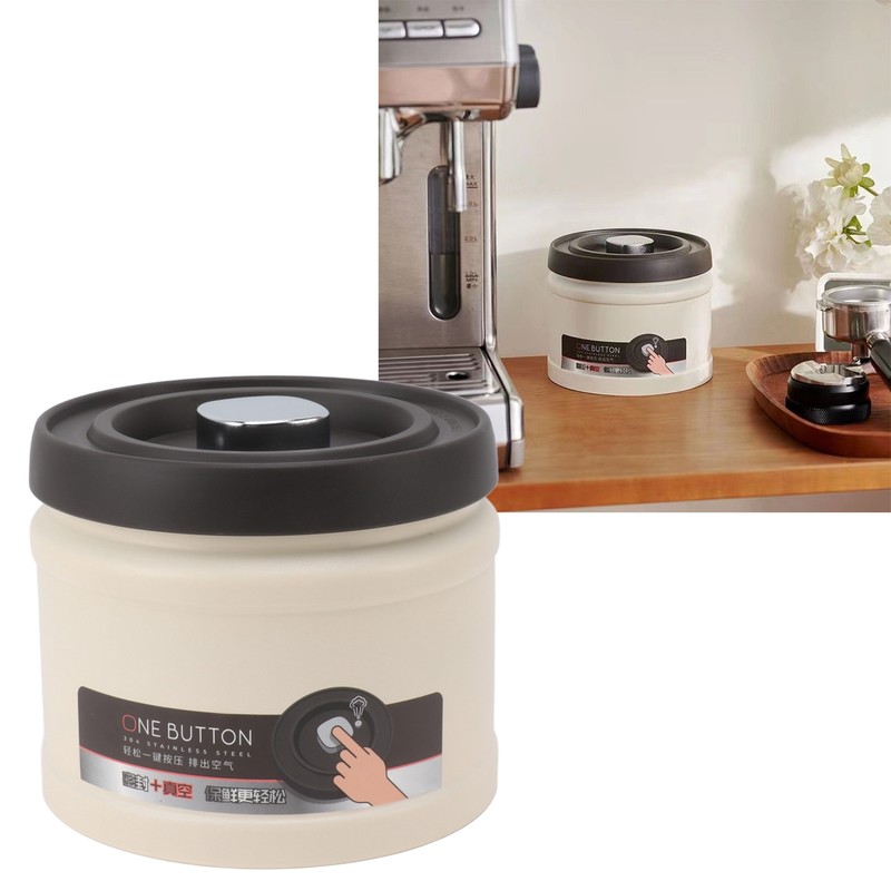 Vacuum Sealed Coffee Container 304 Stainless Steel Press Type Airtight