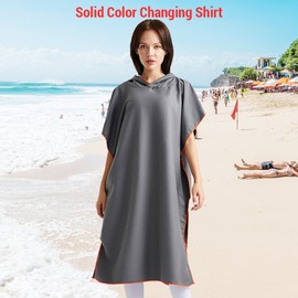 Adult Wearable Towel Robe with Hood Quick-Drying Comfortable Touch for Beach Hot Springs Fitness Swimming Vacation Yoga