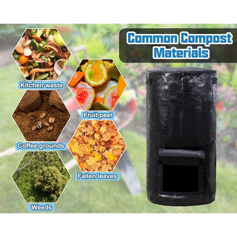 MyLifeUNIT Compost Bins Outdoor, Reusable Yard Waste Bags, 34 Gallon