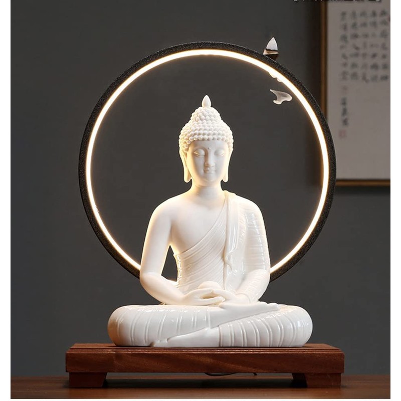 Houlu 12 inch Ceramic Buddha Statues for Home Decor, Small