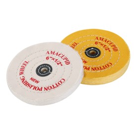 Amacupid Cotton Buffing Wheel Kit 6 inch. for Bench Grinding Wheel Polishing Machines. Polishes Jewelry, Glass, Tools and More. 1/2 inch Arbor