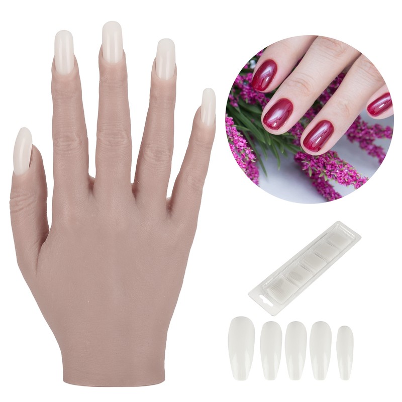 Silicone Nail Training Hand Flexible Joint Nail Art Practice Hand