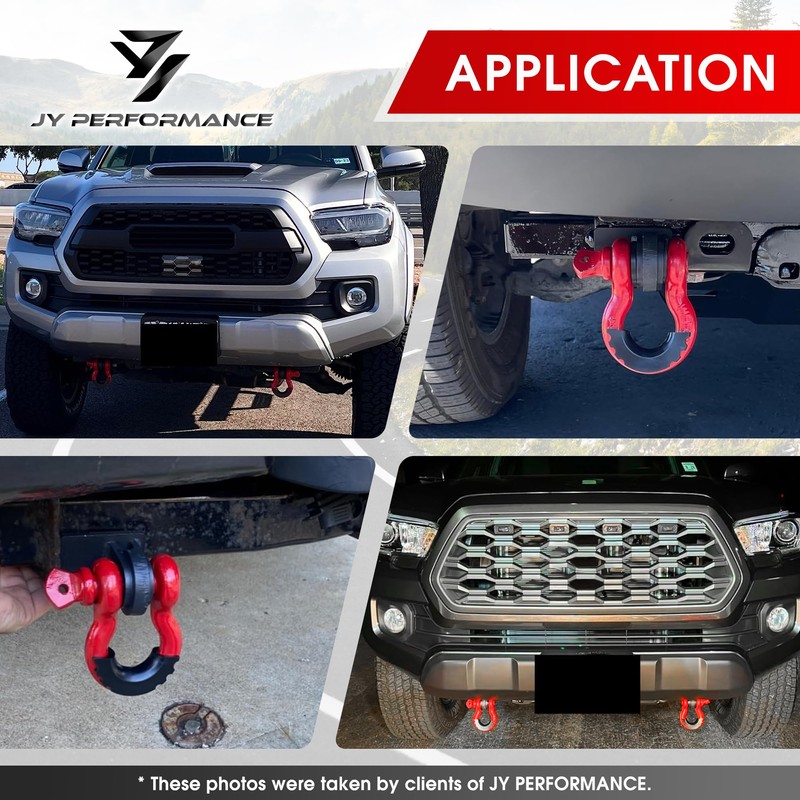 JY PERFORMANCE Front Demon Tow Hook Brackets with 3/4in Shackle