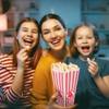 4 Pack Reusable Popcorn Containers, Classic Striped White & Red