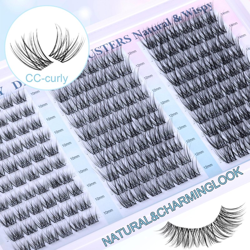 Lash Clusters Wispy Eyelash Clusters Natural CC-Curly Cluster Lashes zanlufly