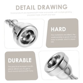 FUNOMOCYA Portable Silver Plated Trumpet Mouthpiece Replacement for Beginners Professionals Durable Comfortable Music Instrument Accessory Wear Resistant