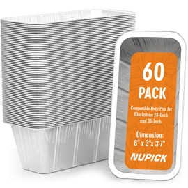 NUPICK 60 Pack Grease Cup Liners for Blackstone, Griddle Accessories for Blackstone 17"/22"/30"/28"/36" Griddle, Easy Cleaning Disposable Aluminum Grease Traps & Drip Pans for Blackstone Catcher, 5017