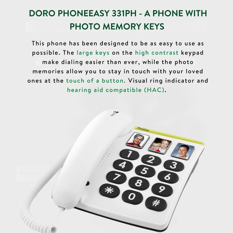 Doro Doro PhoneEasy 331ph Big Button Corded Telephone for Seniors