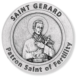 St. Gerard Patron Saint of Fertility Prayer Pocket Token Coin -1.2" Oval Silver Oxidized Finish Carry in Pocket, Purse or Wallet St. Gerard Pocket Token, Made in Italy