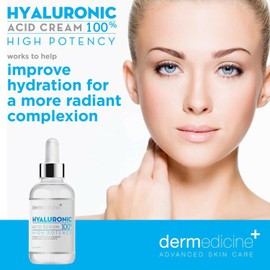 Dermedicine 100% Pure Hyaluronic Acid Serum Anti Aging Serum Moisture and Hydration for Y...