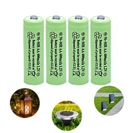 GEILIENERGY Solar Light Batteries AA Ni-MH 600mAh 1.2V Rechargeable Batteries for Garden Lights Remotes Mice(Pack of 4)