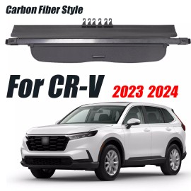 Unbranded Retractable Trunk Cargo Cover for Honda CR-V 2023  w/ Curtain Flap Carbon Fiber