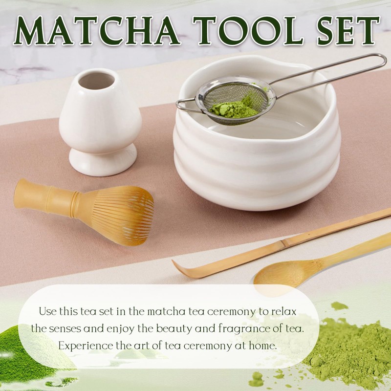 4 Piece Matcha Set, Matcha Accessories, Includes Matcha Whisk, Matcha