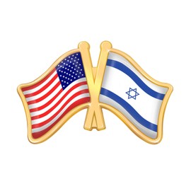 Israel America Lapel Pins - Israeli and America Friendship with Israel Small Metal National Israeli Crossed Pride Lapel Pin Badge Tie Tack Set for Backpack Clothes Hat