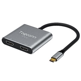 Adaptador USB C 4K a HDMI doble, compatible con 4K60Hz, convertidor USB C a conector hembra dual HDMI (compatible Thunderbolt 3) para MacBook ProAir, 