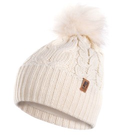 HEYO HZ0004 Women's Winter Hat Tube Scarf Gloves 3-Piece Set Warm Winter Hat Scarf Winter Gloves Beanie Lined, beige