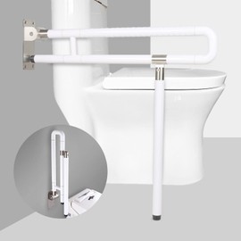 JELLYRATTBIT Handicap Grab Bars Rails, 29.5 Inch Foldable Toilet Grab Bar Flip Up Arm Rails with Anti-Slip Grip Shower Assist Aid Safety Rails for Elderly Pregnant Women Disabled Handicap Bar