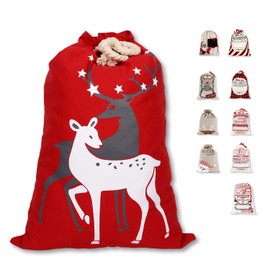 LessMo Large Santa Christmas Sack, Christmas Bag Santa Sack with Drawstring, [Place to Write Wishes] Santa Sack Xmas Gift Packing Bags for Christmas Party Decoration (Seal)