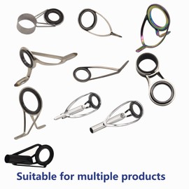 LINGUANG 160pcs Full-Size Fishing Rod Black Ceramic Guides Eye/Eyelit Repair Kit Accessories ，Pole Porcelain Eyelets Hole Replacement,