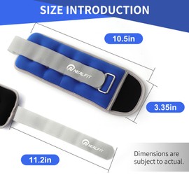 NEALFIT Ankle Weights for Men Women Kids, Leg Arm Wrist Weights with Adjustable Strap for Running, Gymnastics, Aerobics,Gym, Fitness (Blue, 0.5 lb x 2)