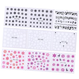 WOONEKY Water Transfer Snowflake Nail Stickers Set 60pcs DIY Manicure Nail Art Decor for Women Environmental Material