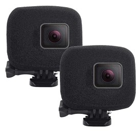 PCTC [2-Packs Windscreen Windshield Windslayer Cover Housing Frame Case Compatible for Gopro Hero 7 6 5 Black,Gopro Hero 7 6 Case Cover, Reduces Wind Noise for Optimal Audio Recording