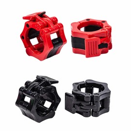 Dumbbell Clasps, Pack of 4 Quick Release for Dumbbells, 25 mm Barbell Clamp, Barbell Clasp, Barbell Collars, Quick Release for All Workouts (Red & Black)