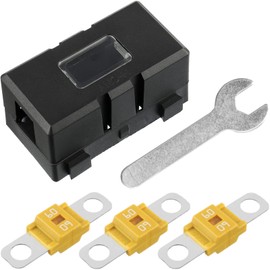 Tixlux Midi Fuse, 3 Pieces 60A Midi Screw Fuse, 1 Piece ANS Fuse Holder, 1 Piece Wrench, 12V-58V Midi High Current Fuse for Car, Truck, SUV, RV