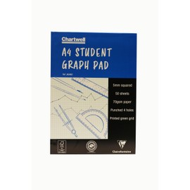 Clairefontaine - Ref J6Q4BZ - Chartwell Graph Pad (Contains 50 Sheets) - A4 (210 x 297mm) Sized, 5mm Squared Rulings, 70gsm Punched Paper, FSC-Certified