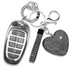 Simocky Compatible with Hyundai Key Fob Cover with Diamond Keychain,