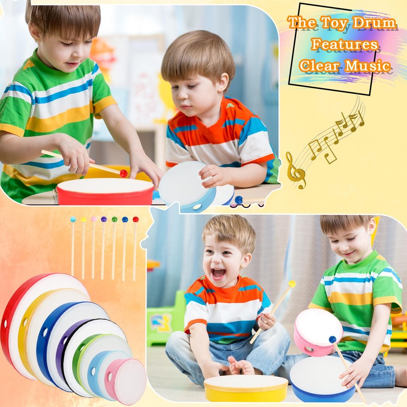 7 Pack Hand Drums Set 12 10 8 7 6