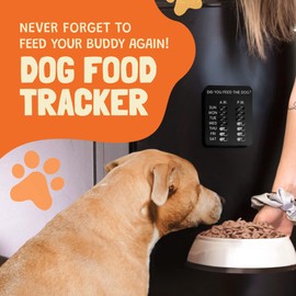 DID YOU FEED THE DOG? (Black Pet Feeding Reminder, Magnetic, Sliders, Wall-Mount